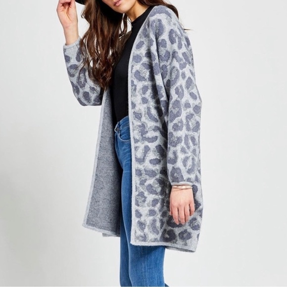 Gentle Fawn Sweaters - GENTLE Fawn Nala Leopard Cardigan In Grey/purple